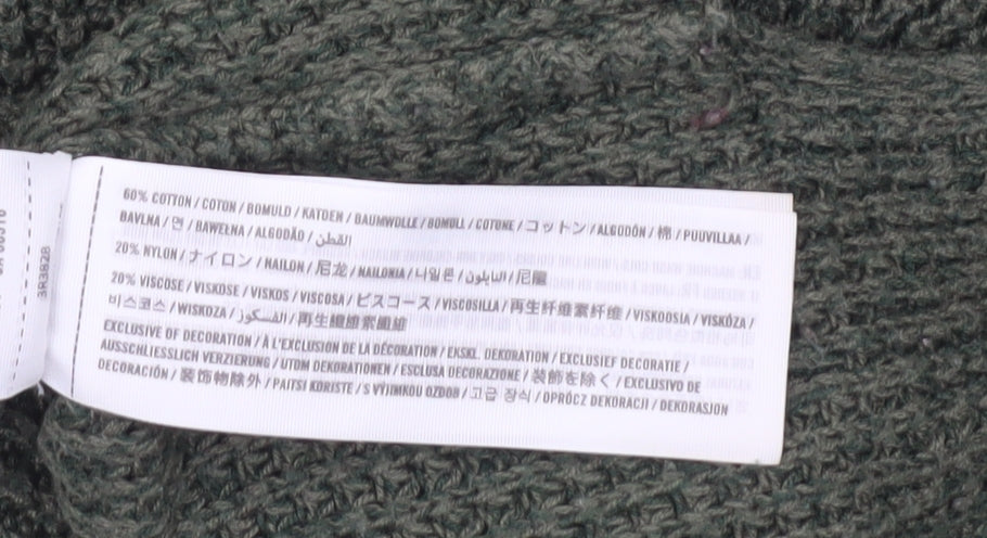 Hollister Womens Green Chunky Knit Pullover Jumper M