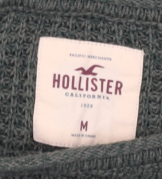Womens UK M Regular Hollister Green Pullover Chunky-Knit