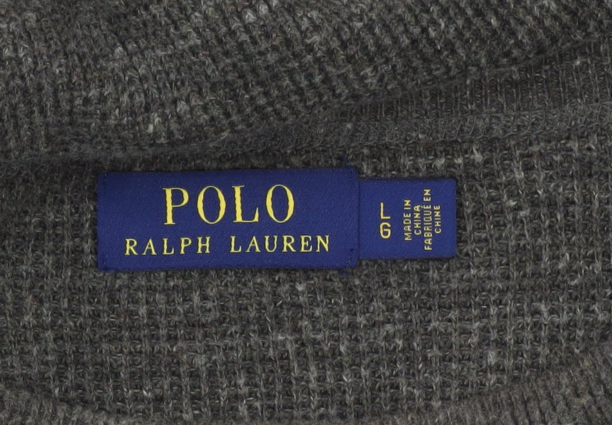 Polo Ralph Lauren Men’s Green Waffle Knit Cotton Pullover Jumper L