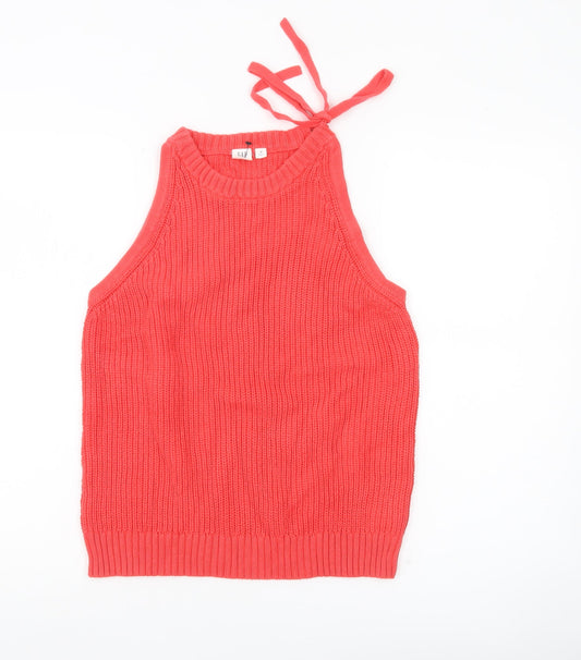 GAP Women’s Red Cotton Halter Tank Top Size M Casual Knit