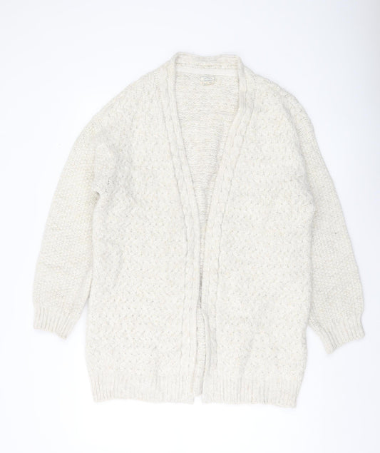 Fat Face Women’s Ivory Chunky Knit Cardigan UK 12 Relaxed Fit