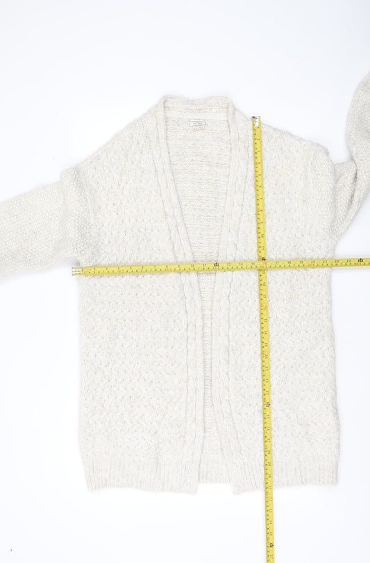 Fat Face Women’s Ivory Chunky Knit Cardigan UK 12 Relaxed Fit