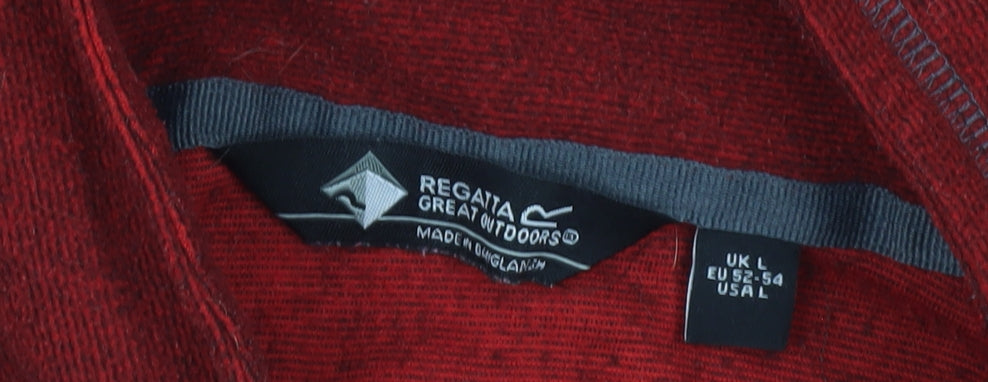 Regatta Men’s Red Fleece Sweatshirt L 1/4 Zip Outdoor Pullover