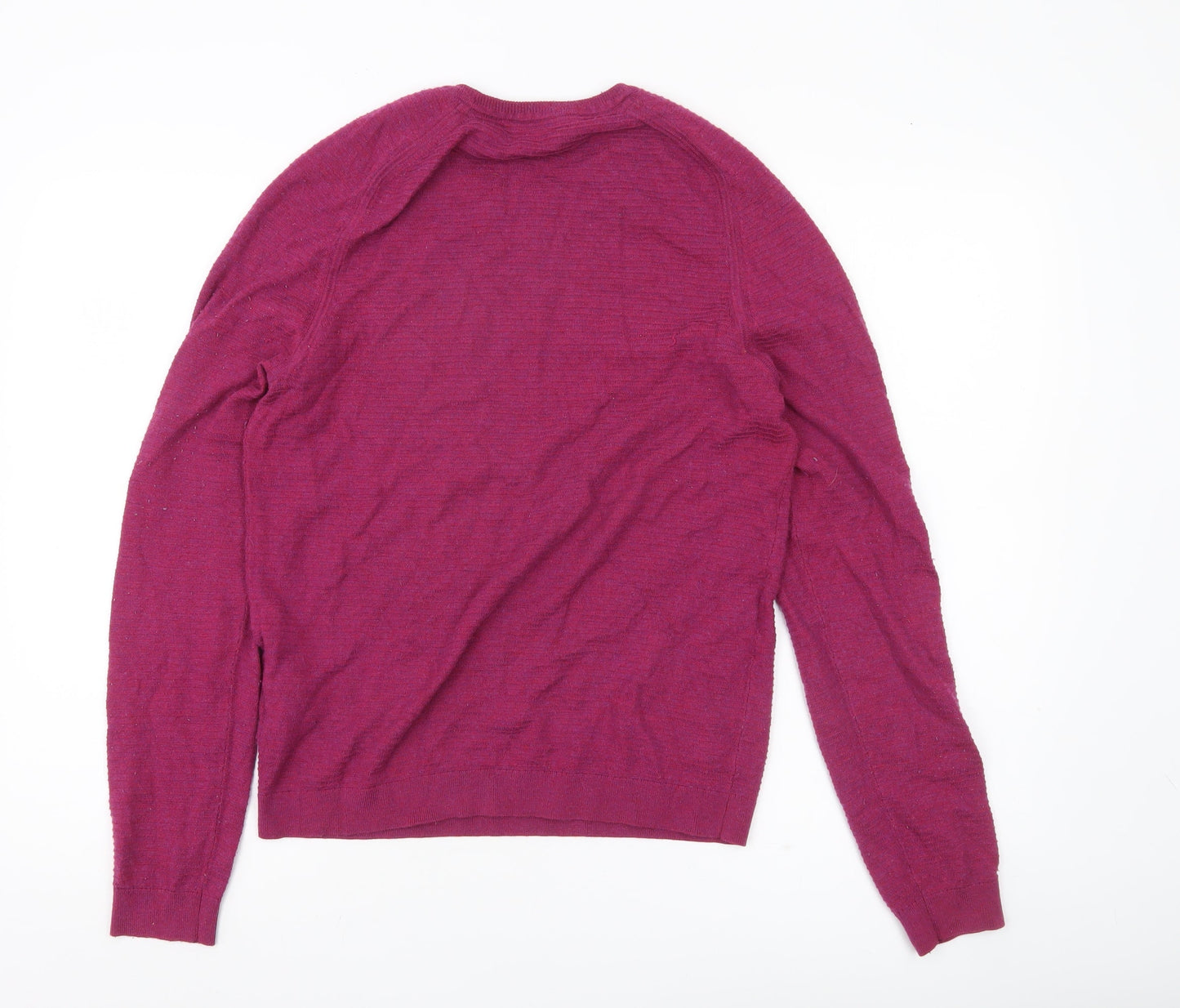 Ted Baker Women's Purple Wool Crew Neck Jumper Size 12 Regular Fit