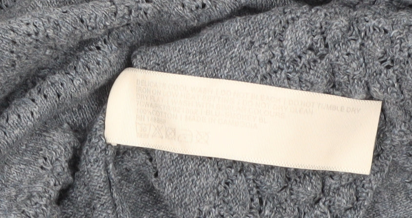 Fat Face Womens Blue Cotton Knit Cardigan UK 10 Crew Neck