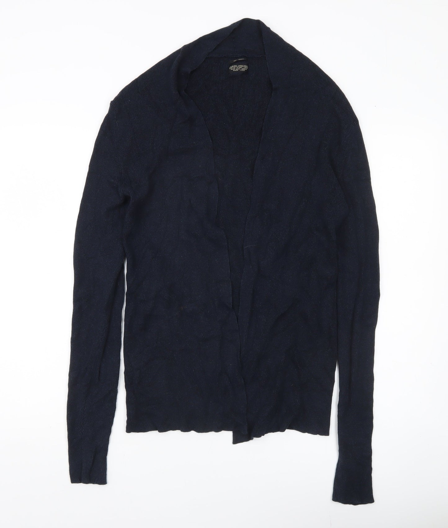 AllSaints Men’s Blue Slim Fit Cotton Cashmere Silk Cardigan Small