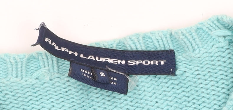 Ralph Lauren Sport Women’s Blue Cotton Knit Cardigan Size S