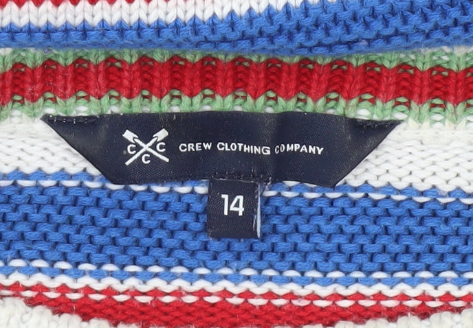 Crew Clothing Women’s Multicoloured Stripe Cotton Jumper Size 14
