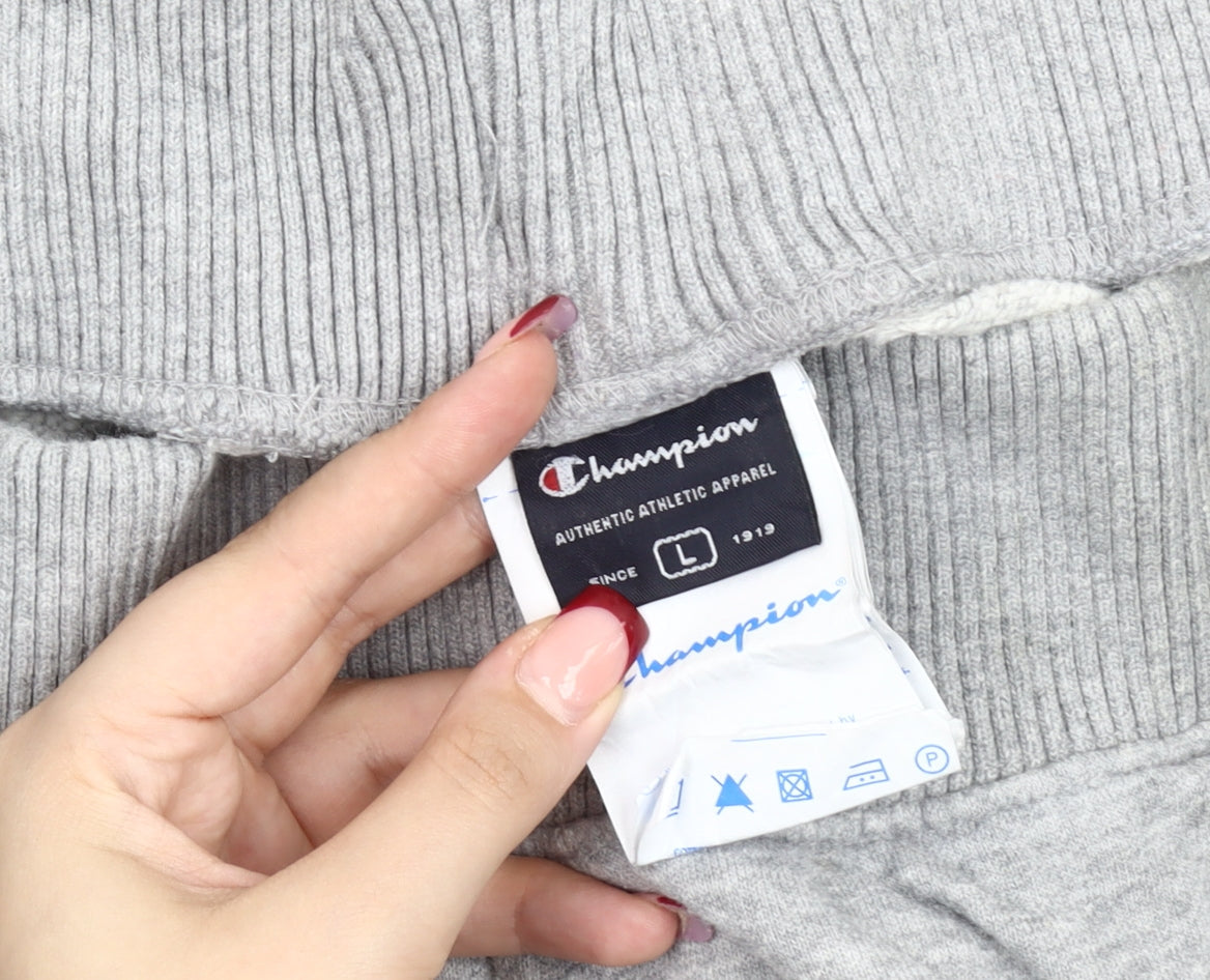 Champion Men’s Grey Sweatpants L US Navy Print Elastic Waist