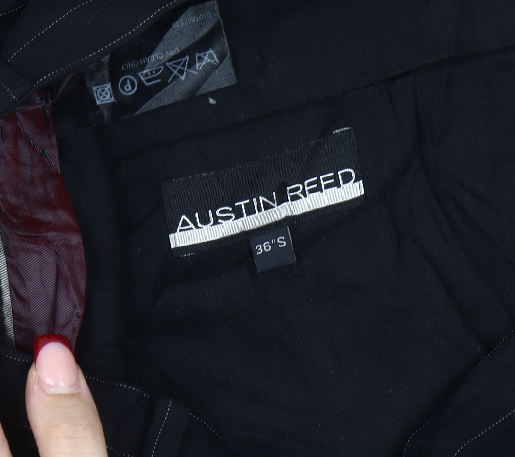 Austin Reed Men's Black Pinstripe Wool Dress Pants 36S