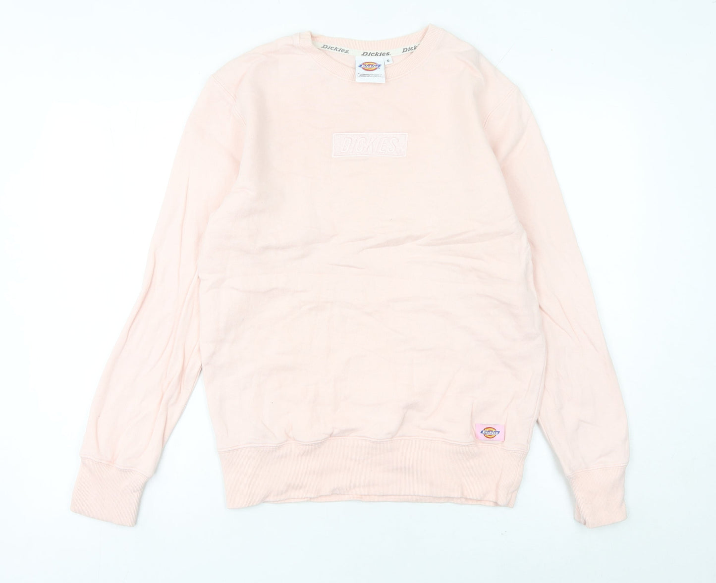 Dickies Women’s Pink Logo Sweatshirt Size 10 Pullover Crew Neck