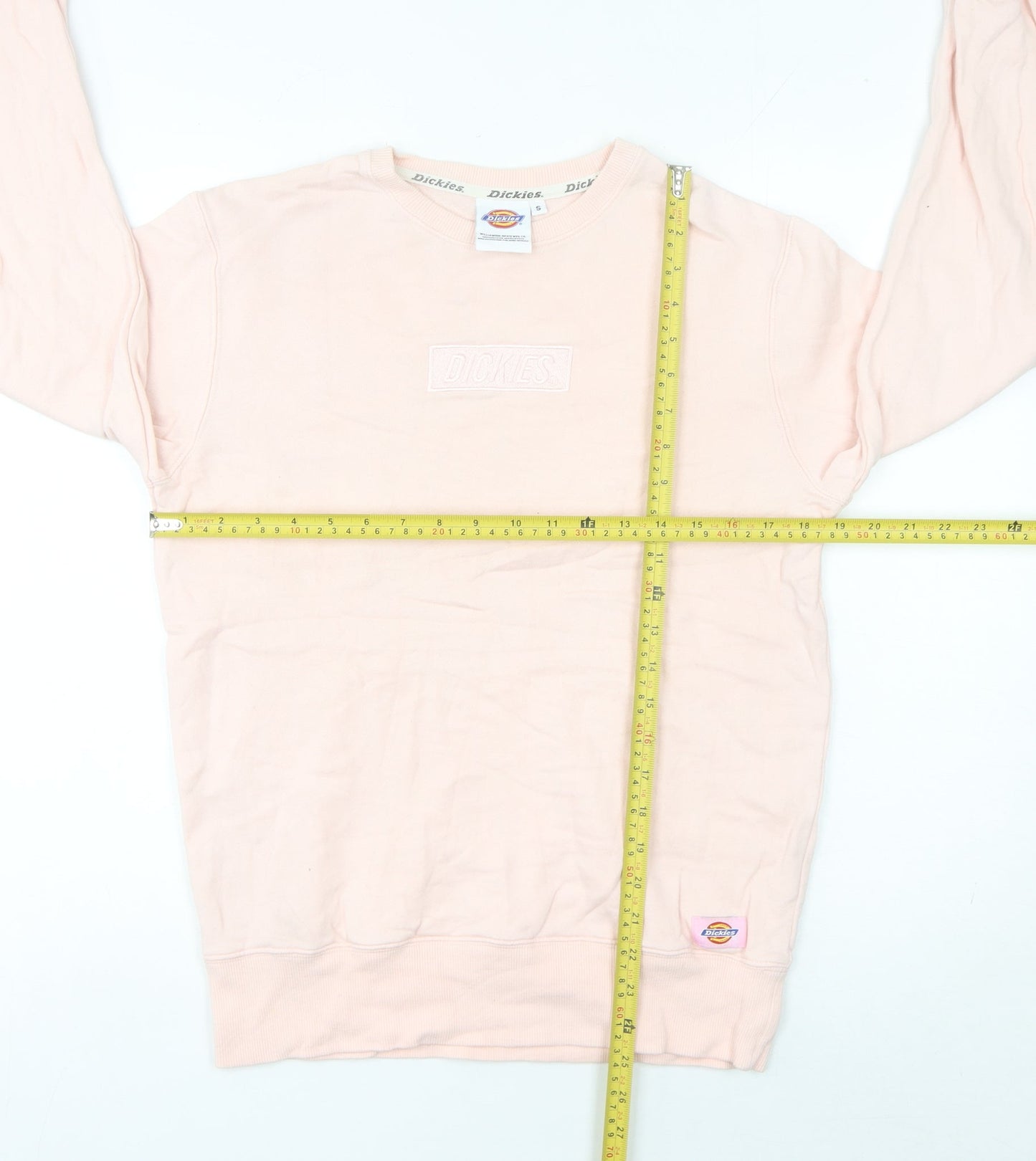 Dickies Women’s Pink Logo Sweatshirt Size 10 Pullover Crew Neck