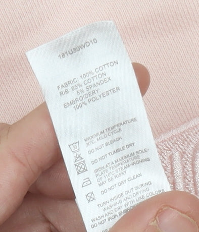 Dickies Women’s Pink Logo Sweatshirt Size 10 Pullover Crew Neck