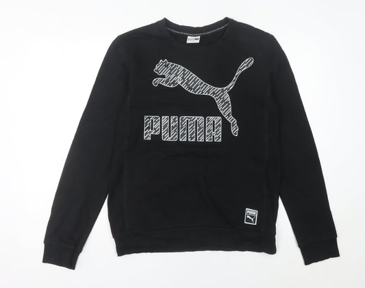 Puma Women's Black Sweatshirt Size 10 Regular Fit Pullover