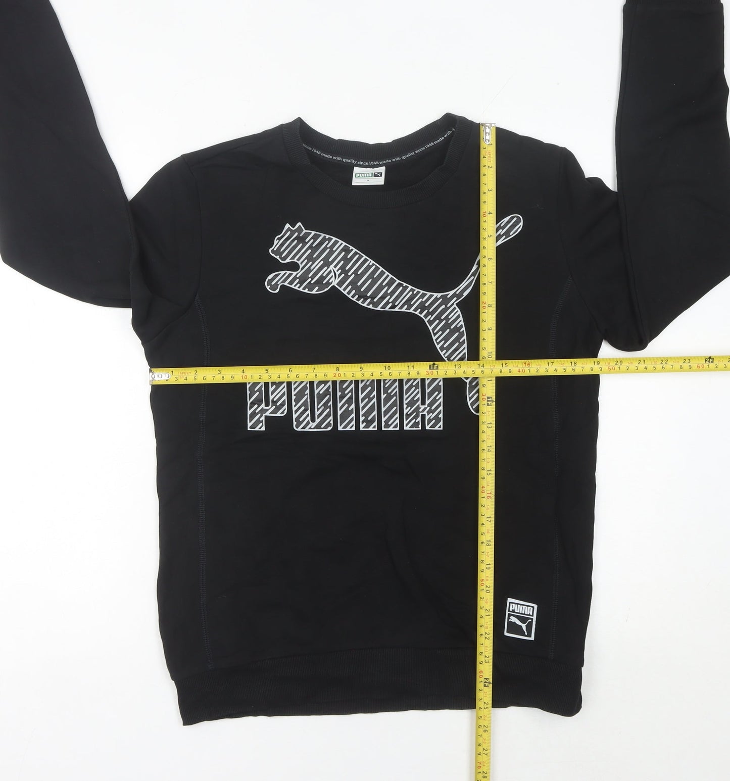 Puma Women's Black Sweatshirt Size 10 Regular Fit Pullover