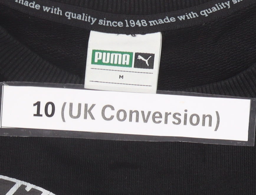 Puma Women's Black Sweatshirt Size 10 Regular Fit Pullover