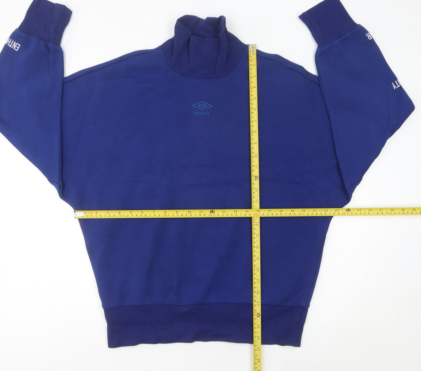 Umbro Womens Blue Sweatshirt Size 10 High Neck Pullover Sportswear