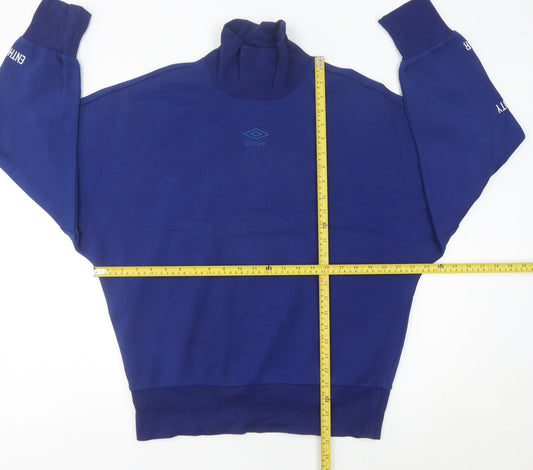Umbro Womens Blue Sweatshirt Size 10 High Neck Pullover Sportswear