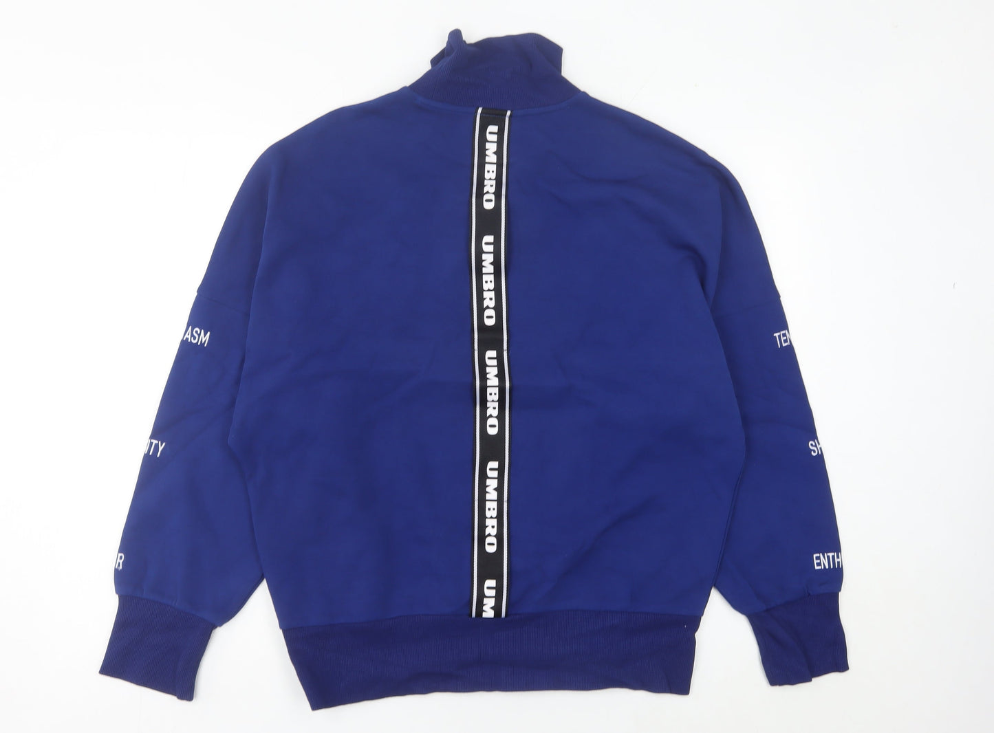 Umbro Womens Blue Sweatshirt Size 10 High Neck Pullover Sportswear