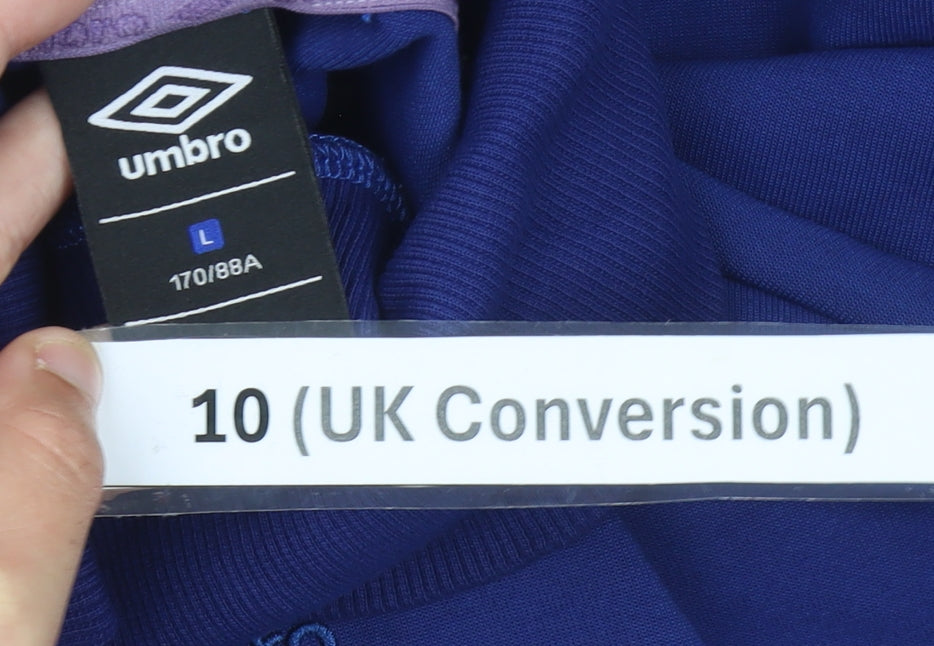 Umbro Womens Blue Sweatshirt Size 10 High Neck Pullover Sportswear