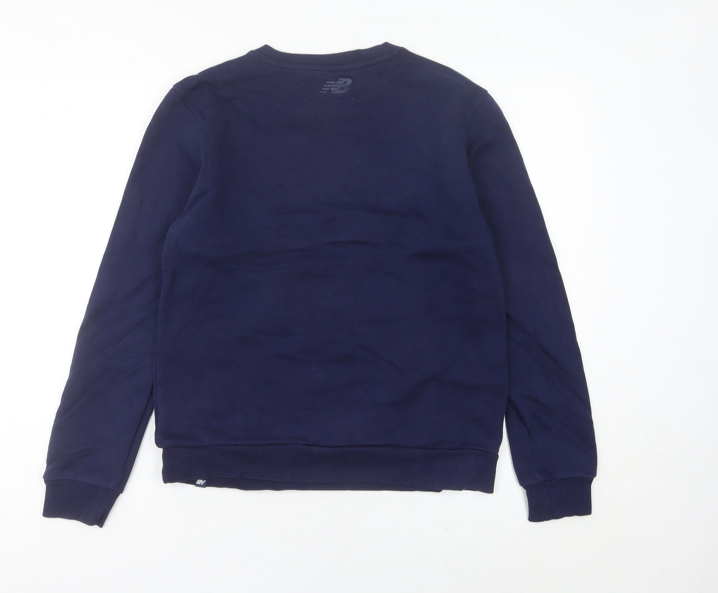 New Balance Women's Blue Logo Sweatshirt UK 8 Pullover Crew Neck