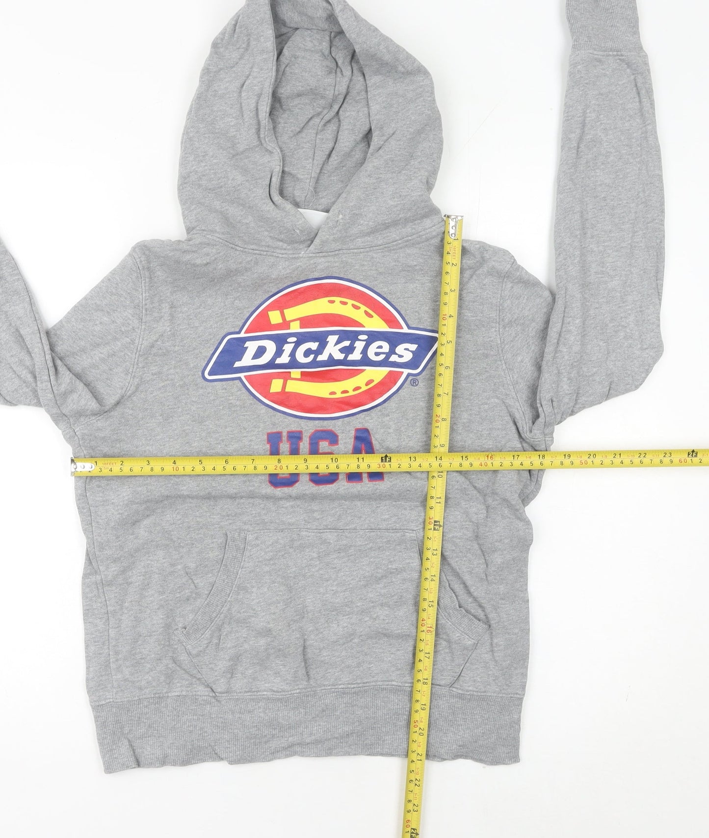 Dickies Women's Grey Pullover Hoodie Size 10 Regular Fit Logo USA