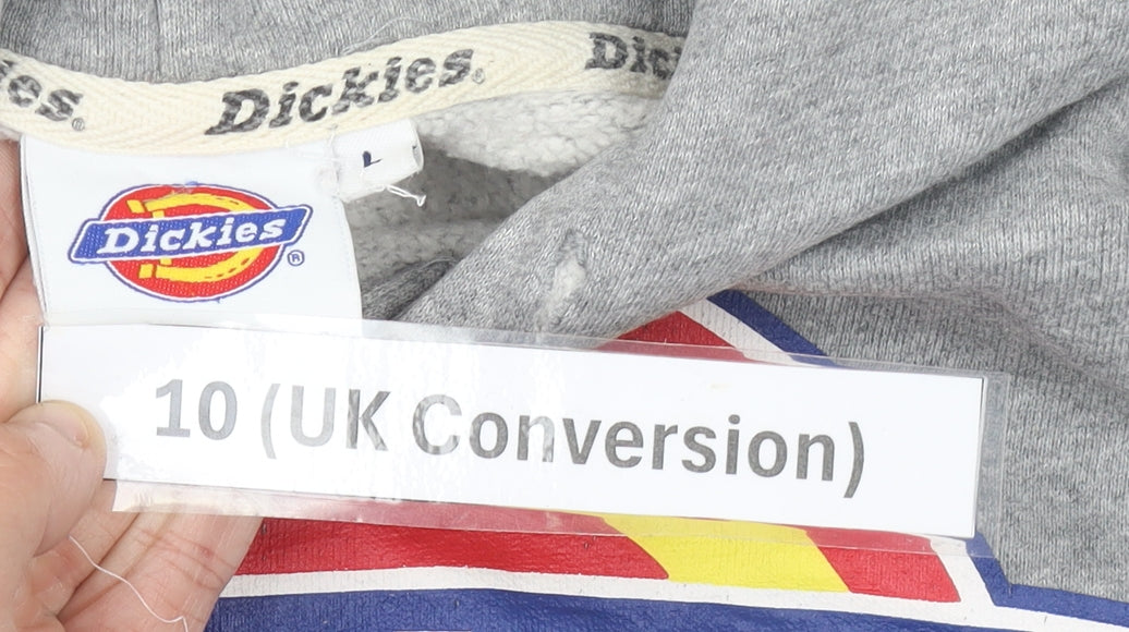 Dickies Women's Grey Pullover Hoodie Size 10 Regular Fit Logo USA