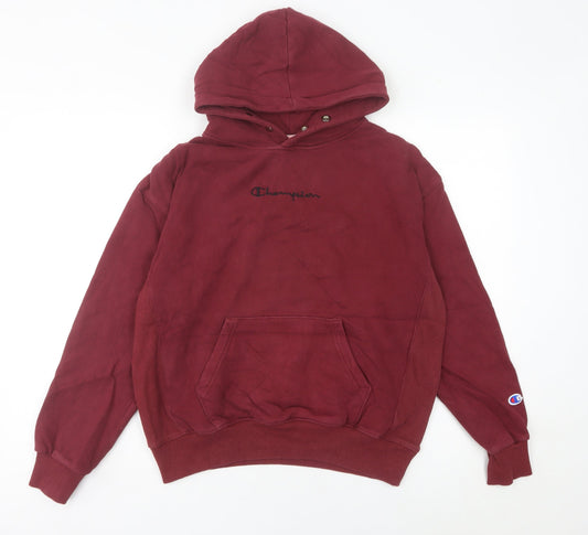 Champion Womens Burgundy Hoodie Size 8 Cotton Pullover Sweatshirt