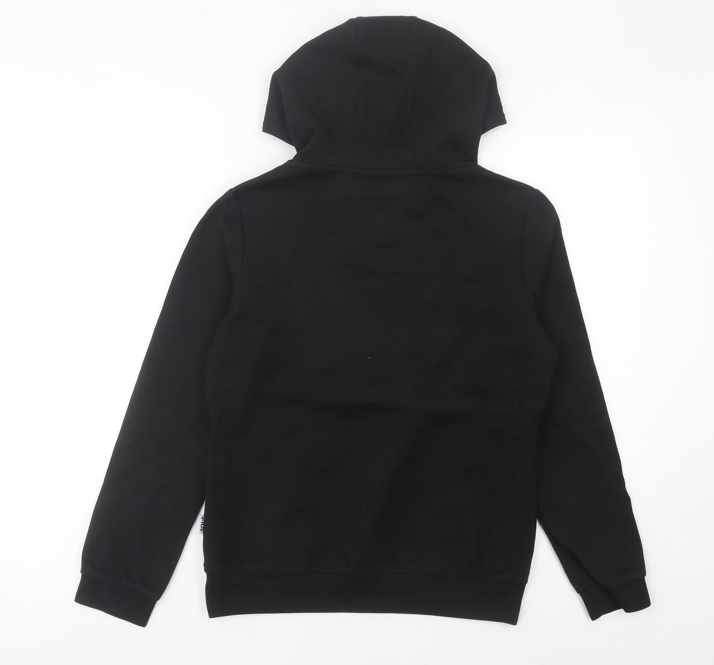 FILA Womens Black Pullover Hoodie Size 6 Regular Fit Logo Sportswear