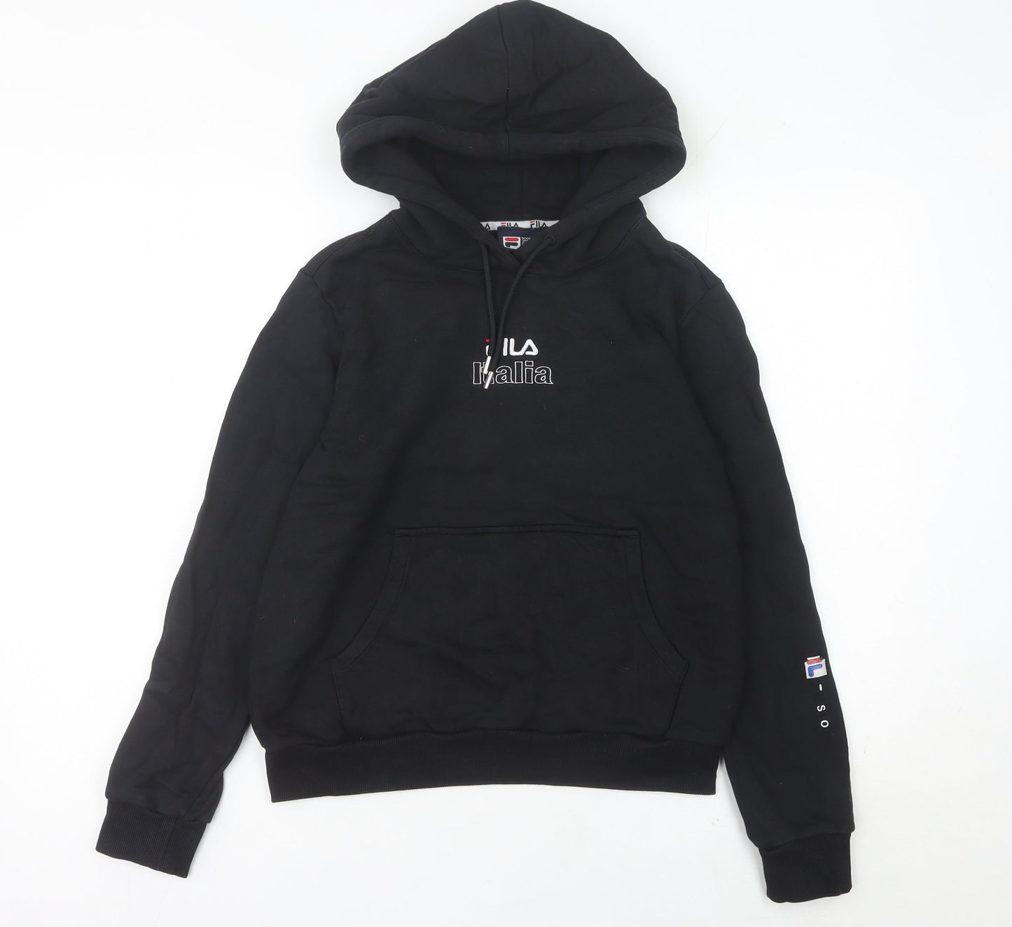 Fila Women’s Black Hoodie Size 8 Pullover Logo Sportswear