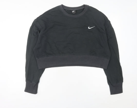 Womens UK 8 Regular Nike Black Pullover Sweatshirt