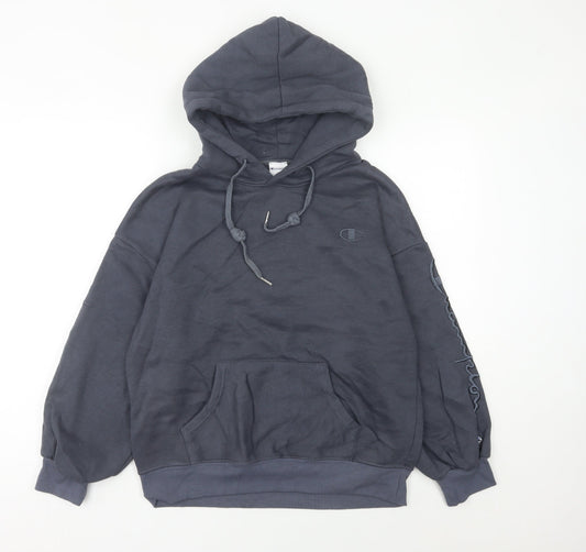 Champion Women's Grey Pullover Hoodie Size 8 UK Regular Fit