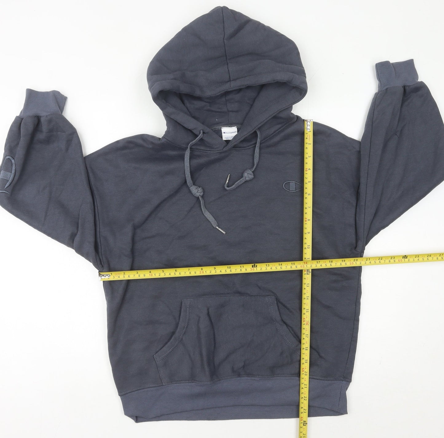 Champion Women's Grey Pullover Hoodie Size 8 UK Regular Fit