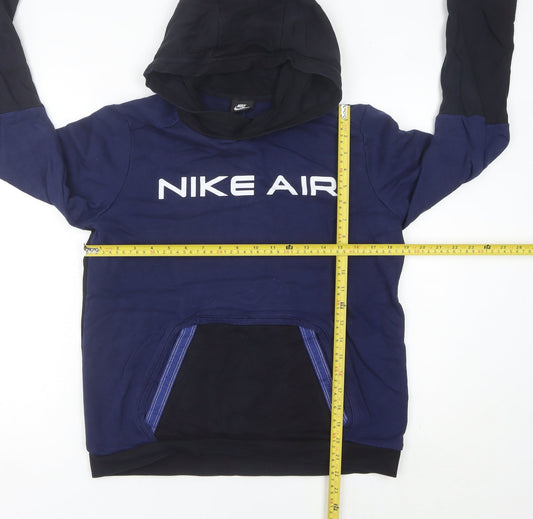 Nike Air Women’s Blue Black Hoodie Size 6 UK Cotton Blend