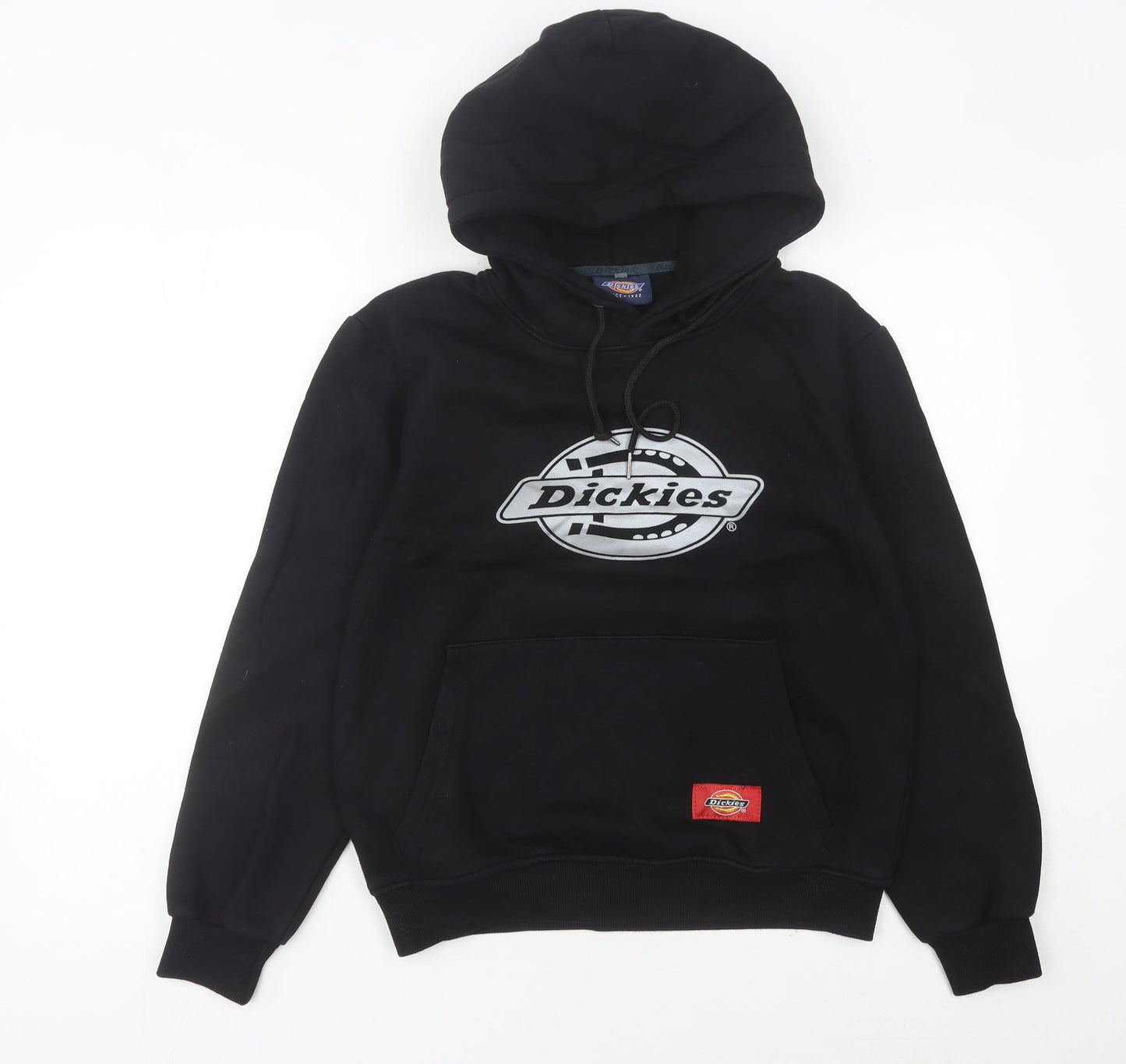 Dickies Womens Black Hoodie Size 12 Pullover Fleece Logo Sweatshirt