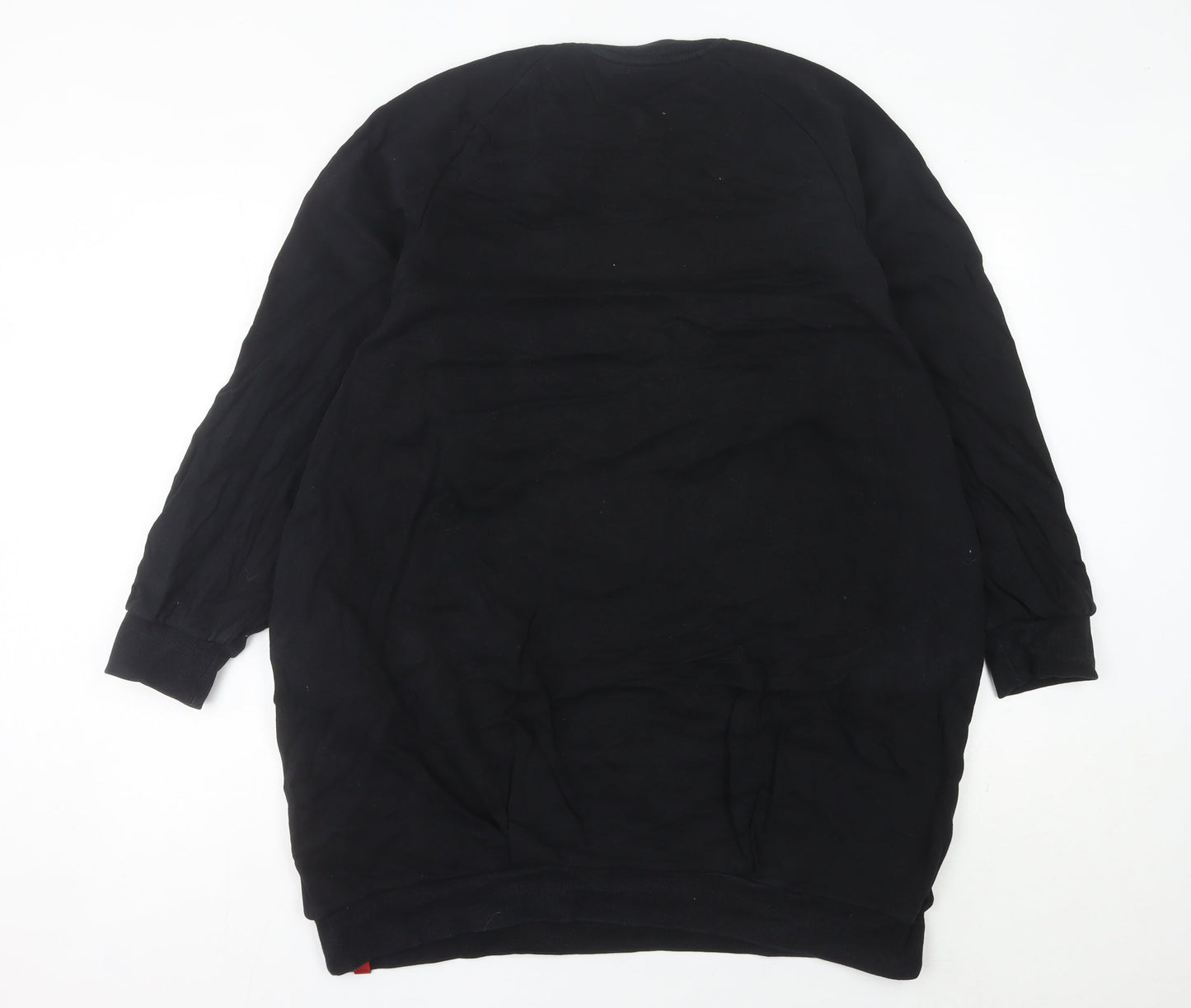 Dickies Womens Black USA Logo T-Shirt Dress Size 10 Long Sleeve