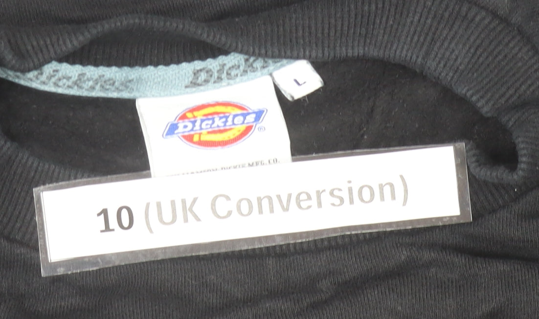 Dickies Womens Black USA Logo T-Shirt Dress Size 10 Long Sleeve