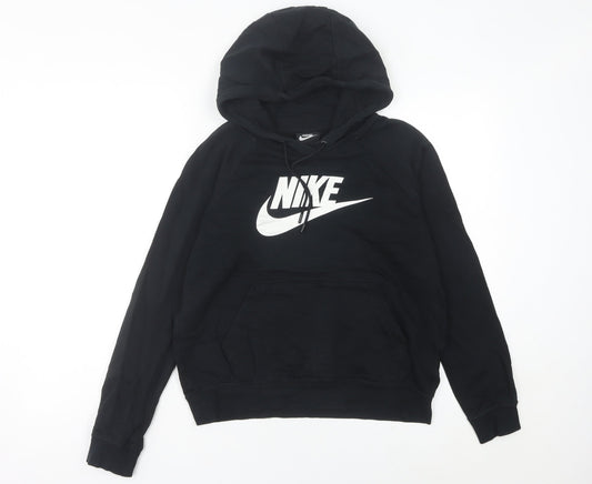 Womens UK 8 Regular Nike Black Pullover Hoodie