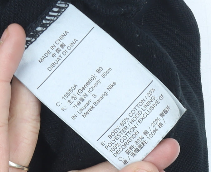 Nike Womens Black Size 8 Pullover Hoodie Sweatshirt with Logo