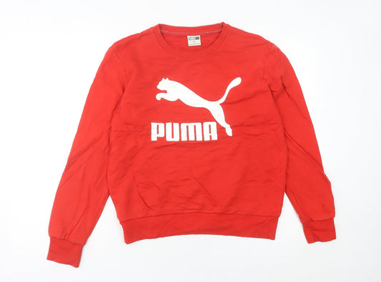 Puma Women’s Red Sweatshirt Size 10 Logo Pullover Jumper