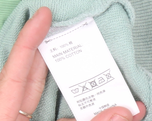 Puma Women’s Green Pullover Hoodie Size 10 Cotton Logo Sportswear