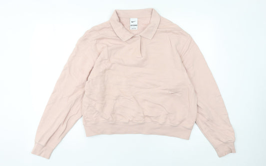 Womens UK 12 Oversized Nike Pink Pullover Sweatshirt