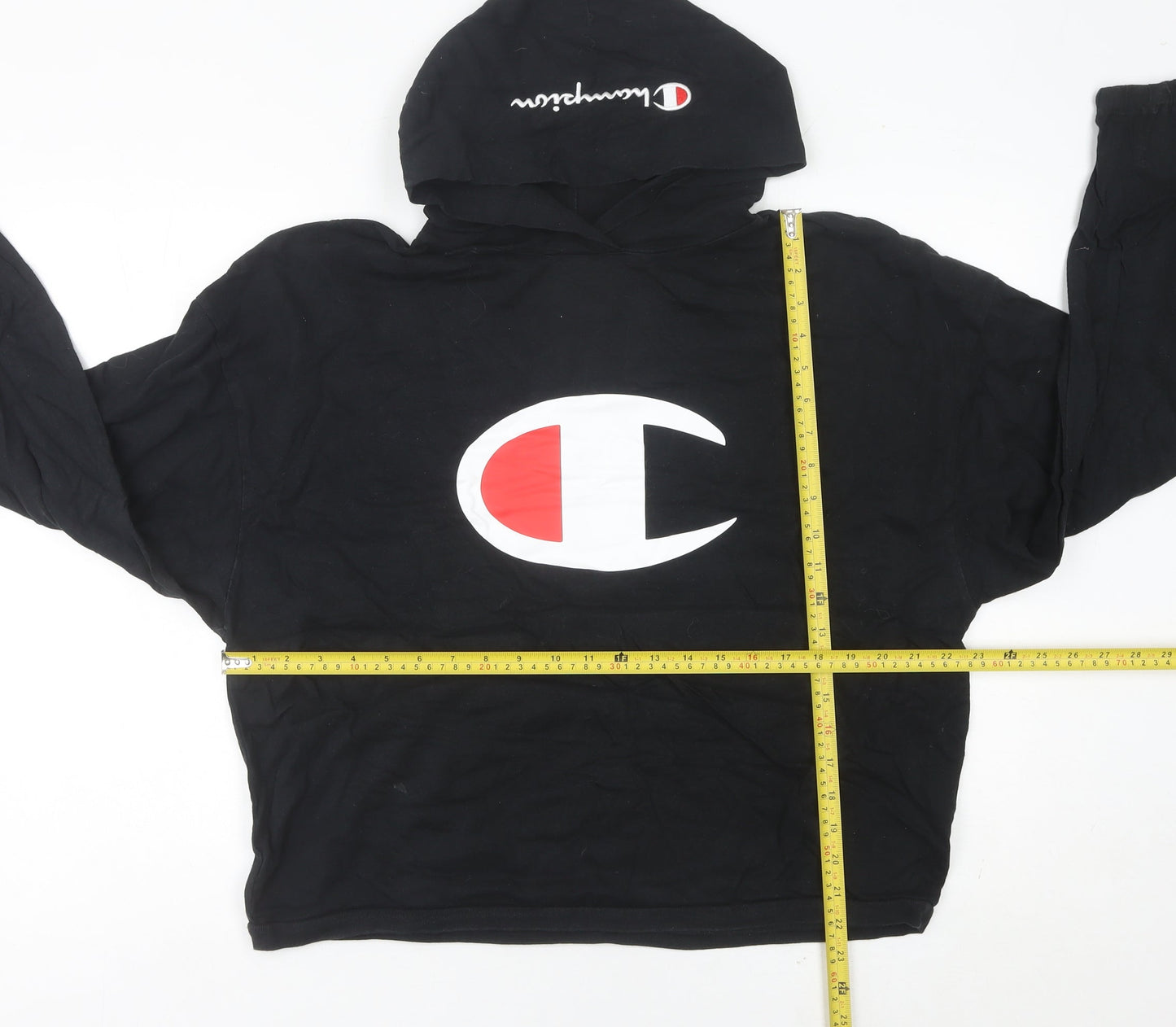 Champion Women's Black Pullover Hoodie Size 10 UK L Logo Sportswear