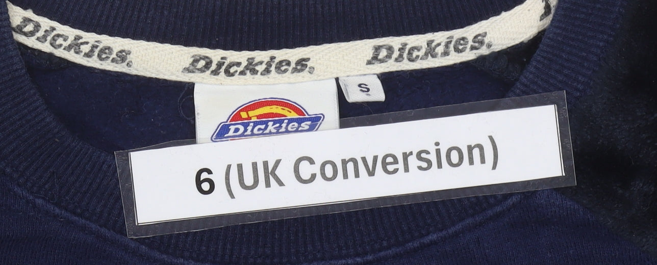 Dickies Women’s Blue Logo Pullover Sweatshirt Size 6 UK