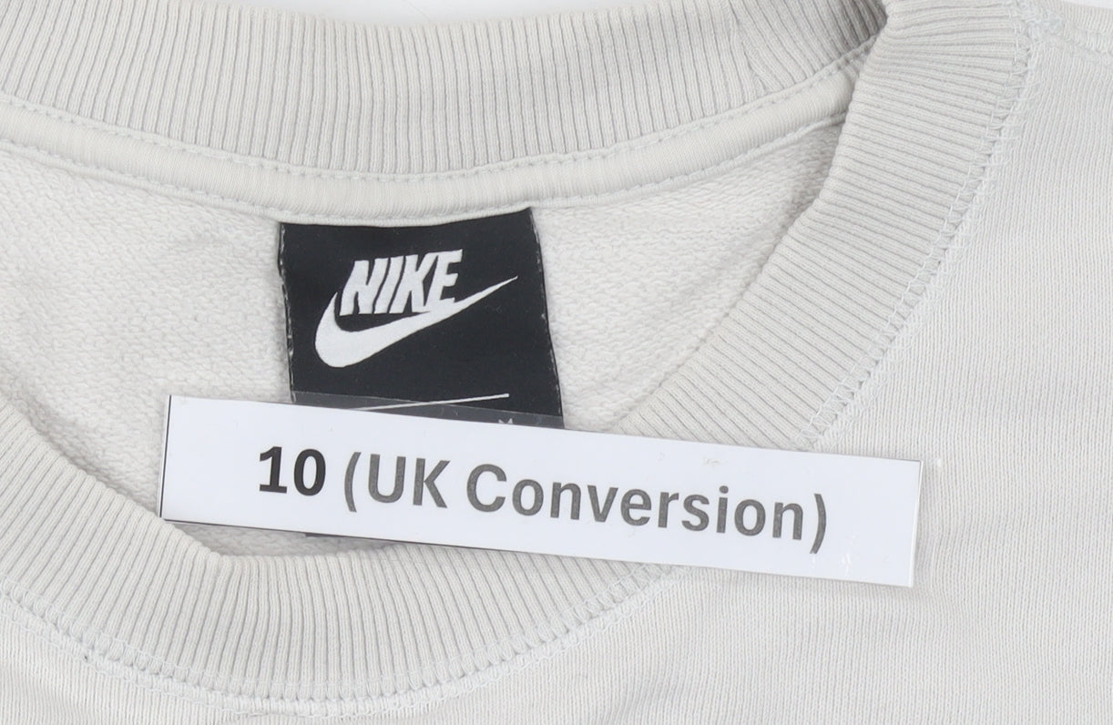 Nike Women's White Pullover Sweatshirt Size 10 Crew Neck Casual