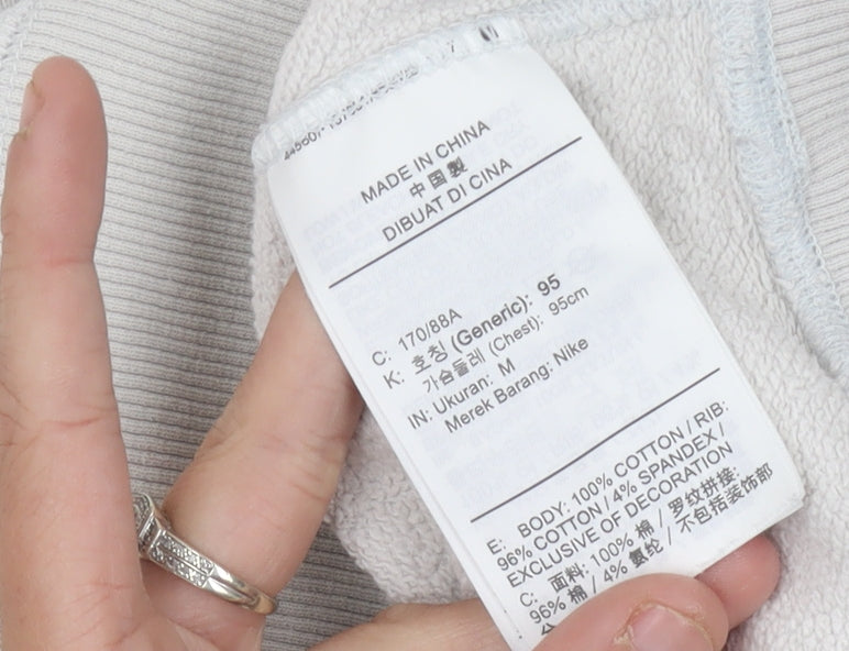 Nike Women's White Pullover Sweatshirt Size 10 Crew Neck Casual
