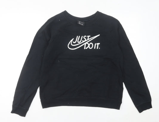 Womens UK 10 Regular Nike Black Pullover Sweatshirt