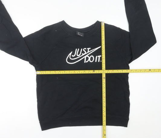 Nike Women’s Black Crew Neck Sweatshirt UK 10 Just Do It Logo