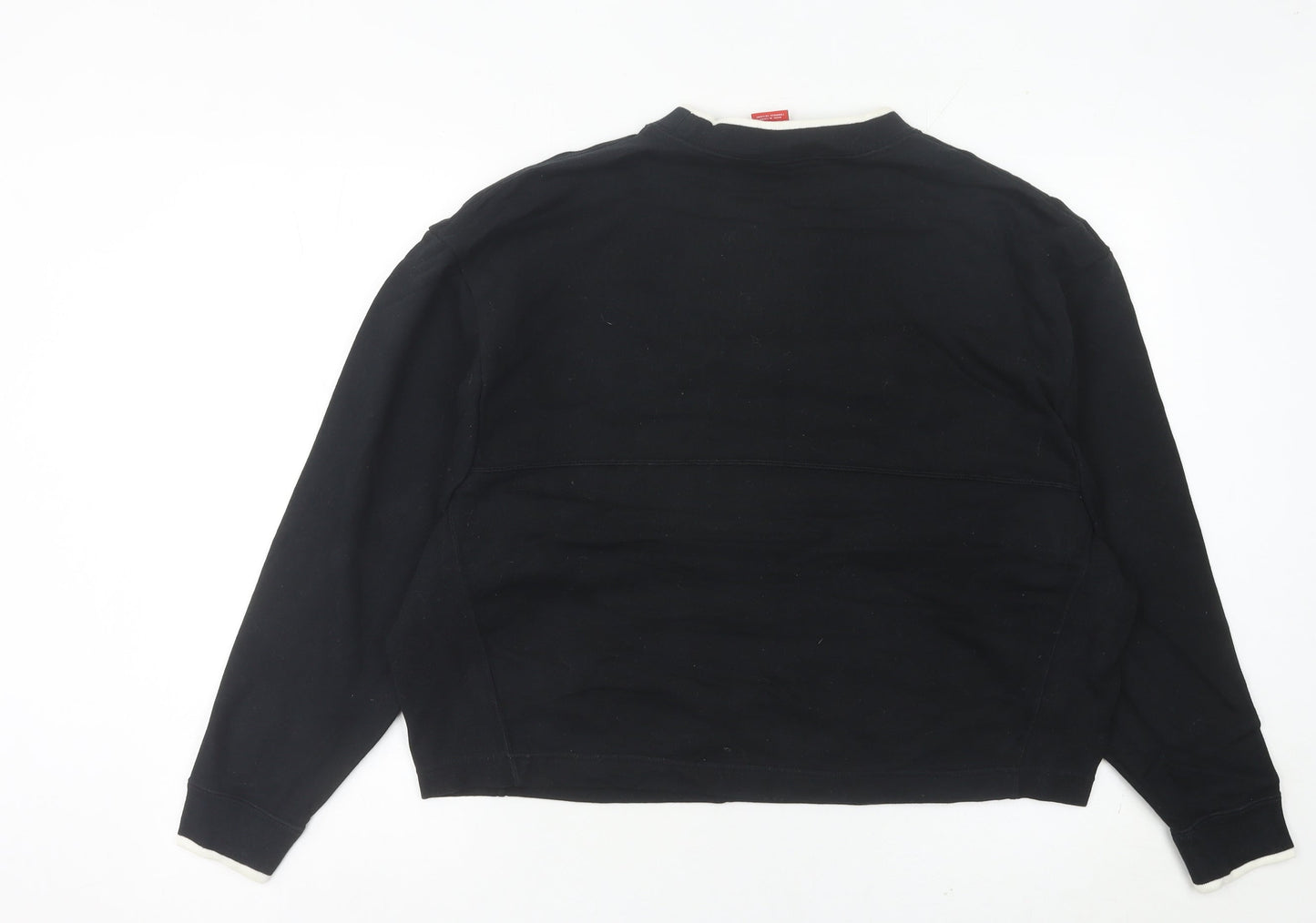Nike Womens Black Logo Sweatshirt Size 12 Cotton Blend Pullover