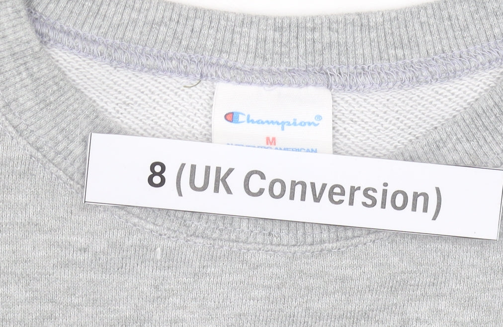 Champion Women’s Grey Logo Pullover Sweatshirt Size 8 UK